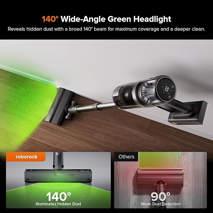 roborock H60 Hub Ultra Cordless Vacuum Cleaner with Auto-Empty Dock, Upgraded 210AW Suction Stick Vacuum Cleaners for Home and Pet Hair, 90-Min Runtime, Anti-Tangle Brush, 140° LED Dust Detection