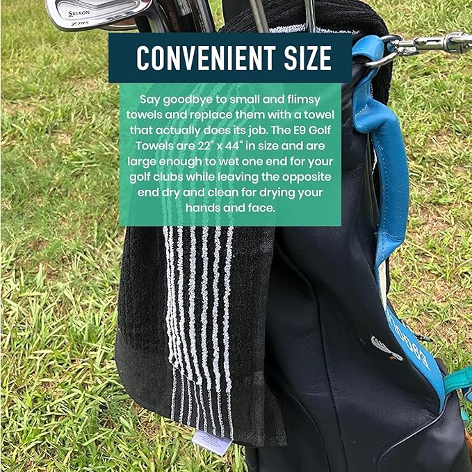 Caddy Golf Towel - Extra-Large 22” X 44” Caddie Towel Used by Tour Professionals, Premium Soft Cotton, Superior Absorption Caddy Towel | 5 Stylish Colors