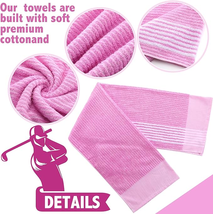 Buryeah Golf Towel 22 x 44 Inch Cotton Golf Caddy Towel Camping Large for Caddies Golfers Tour Players Club with Stripe