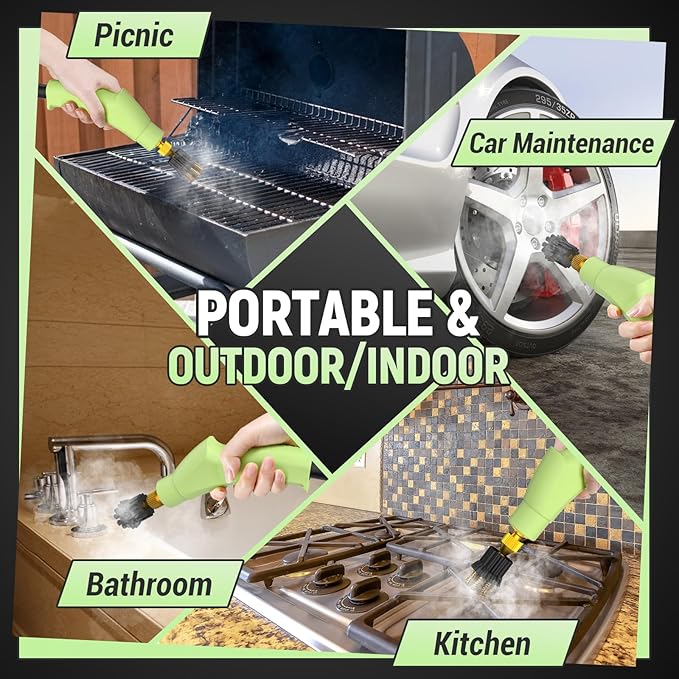 2500W Steam Cleaner for Home & Car, 10s Fast Heat Steamer for Cleaning, 6-Level Steam Control, Handheld Steam Cleaner with 37.19OZ Large Tank for Furniture, Grout, Carpet and Floor
