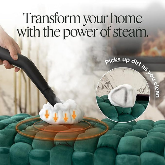Dupray Neat Steam Cleaner with 22-Piece Accessory Kit – Versatile, Portable Steamer for Floors, Upholstery, Tiles, and More, removes 99.9% of Bacteria & Viruses* (incl. x6 Triangle Bonnets)