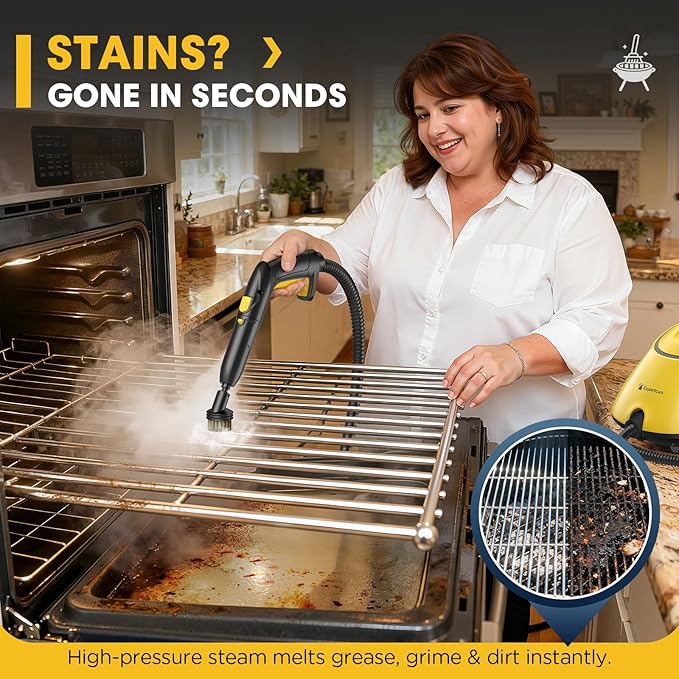 Heavy Duty Steam Cleaner, 1500W High-Temperature Mop with 26 Accessories, 1.4L Portable Tank, Chemical-Free Cleaning for Floors, Tiles, Cars & More, Child Lock for Safety, Easy Operation