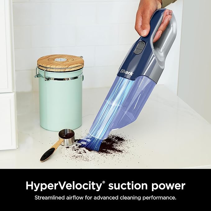 Shark CH701 Cyclone PET Handheld Vacuum with PetExtract Hair, 8" Crevice Tool, HyperVelocity Suction, Navy Blue/Grey (Renewed)