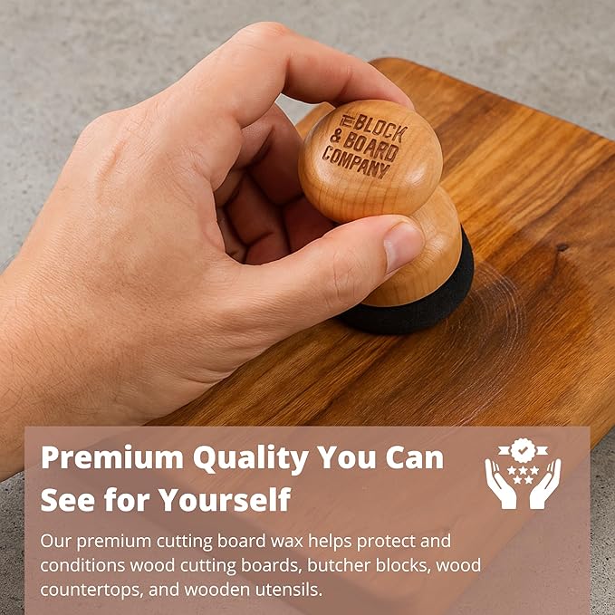 Specialist Cutting Board Wax by the Block & Board Company | Food Grade Finishing Wax for Wood, & Butcher Block, Countertop and Utensils | Preserves Wood | Food Grade Cleaning Solution | 8.5oz/250ml