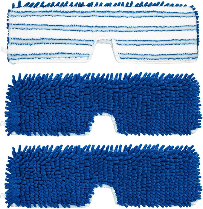 3 Pack Mop Heads Replacements Compatible for Ocedar Dual-Action Microfiber Flip Mop, Double Sided Mop Replace Head Mop Refills with Microfiber & Chenille for Dry Wet Use, Reusable, Machine Washable