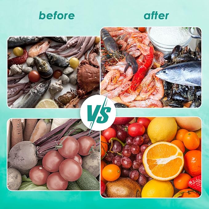 Cudinham Fruit and Vegetable Purifier Cleaner Washing Machine Upgraded Capsule Shape Disinfection OH-ion Purification Technology for Cleaning Grains Rice Meat Seafood, Blue Turquoise