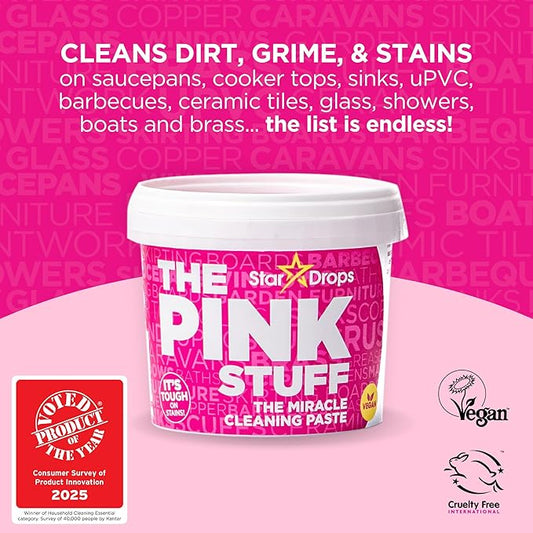 Stardrops - The Pink Stuff - The Miracle Cleaning Paste and Multi-Purpose Spray 2-pack Bundle (1 Cleaning Paste, 1 Multi-Purpose Spray)