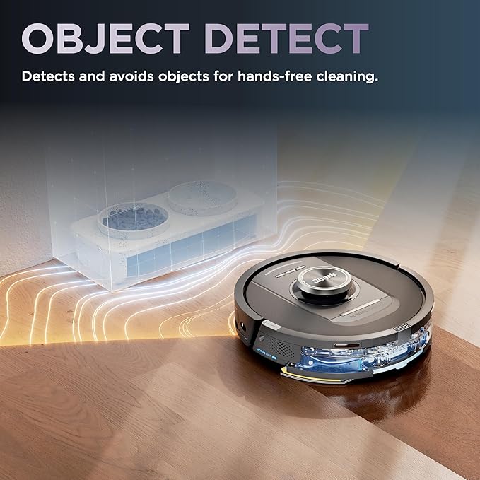 Shark Robot Vacuum & Mop Combo, NeverTouch System, Self-Emptying and Refilling, for Wood, 60-Day Debris Capacity, 30-Tank Reservoir, Pad Drying, 5 Intelligent Cleaning Technologies, RV2820YE