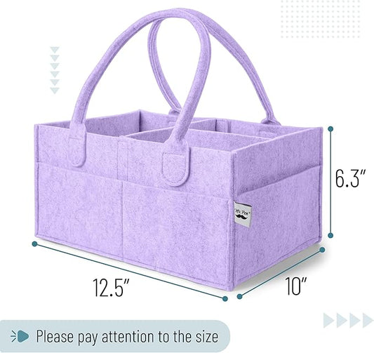 Mr. Pen- Baby Diaper Caddy Organizer, lavender dream, Baby Caddy Organizer with Handle, Compact Size, Collapsible & Portable