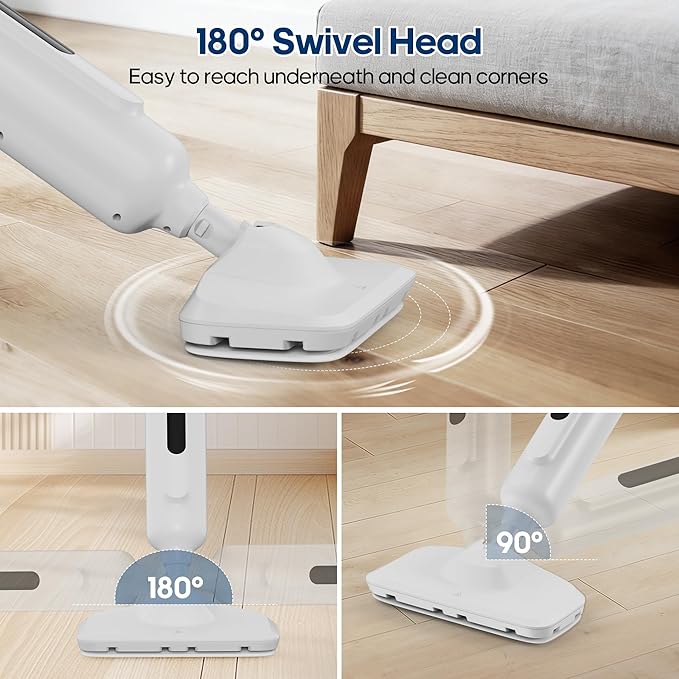 NEWBULIG Steam Mop for Hardwood/Tile/Carpet, Lightweight Steamer Cleaner for Floor Cleaning, 16.4 FT Cord and 2 Washable Pads