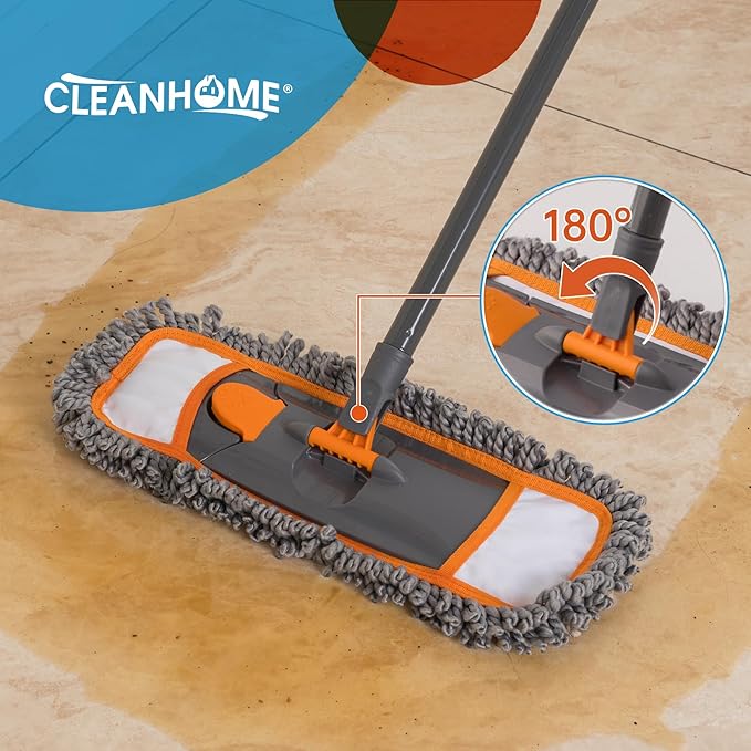 Microfiber Mop Pads 4 Pieces for Floor Cleaning,Fit CLEANHOME Dust Mop: B09PBPGSJ3, Chenille Microfiber Replacement Pads