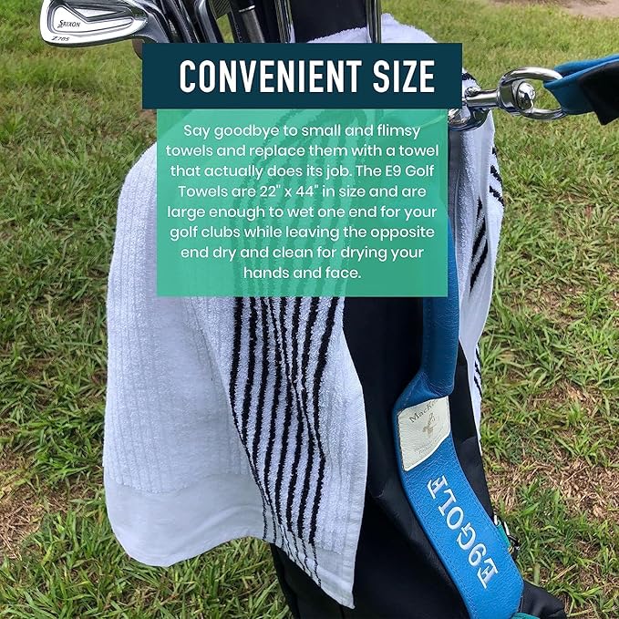 Caddy Golf Towel - Extra-Large 22” X 44” Caddie Towel Used by Tour Professionals, Premium Soft Cotton, Superior Absorption Caddy Towel | 5 Stylish Colors