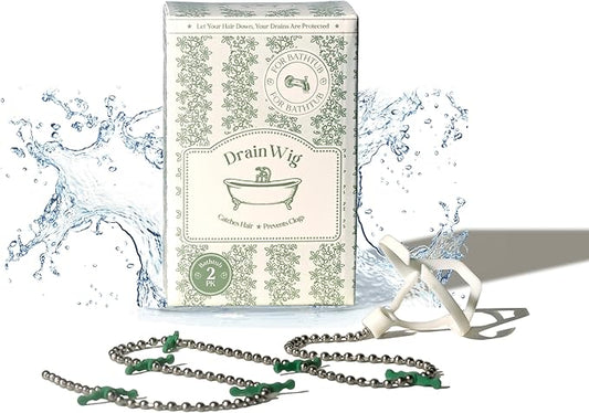 DrainWig Bathtub Drain Hair Catcher – Disposable (2-Pack) – Installs Under Stopper- No-Touch Hair Removal for Bathtub Drains – As Seen on Shark Tank