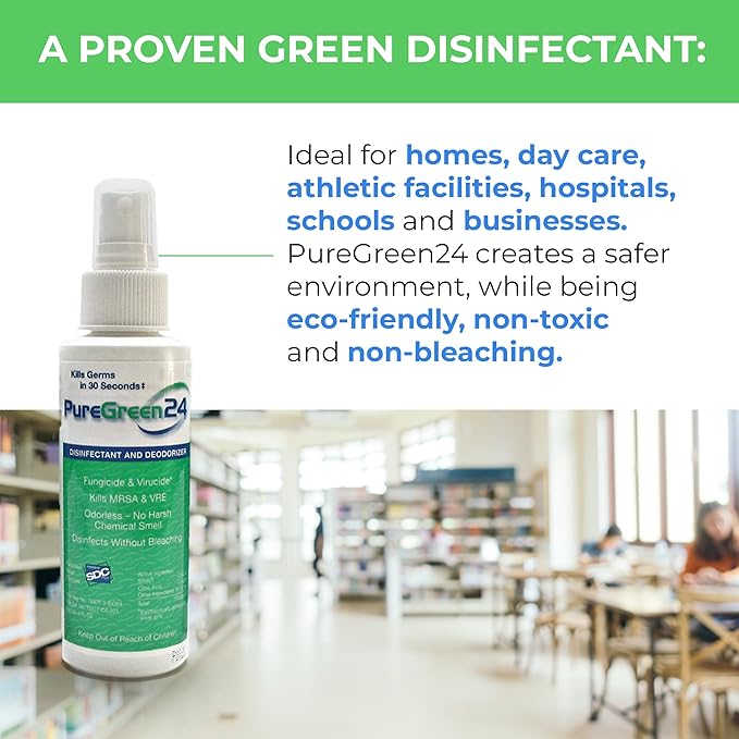 Safe & Effective Disinfectant. Kills Deadly Germs including RSV COVID-19 Norovirus MRSA Staph 2025 flu Bird flu Contains no toxic chemicals odorless child & pet safe 1 32oz