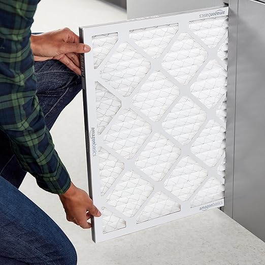 Amazon Basics 20x25x1 Air Filter 6-Pack, MERV 8 AC Furnace Filters, Removes Dust, Electrostatic, Allergy Control (Actual Size: 19.75" x 24.75" x 0.75")