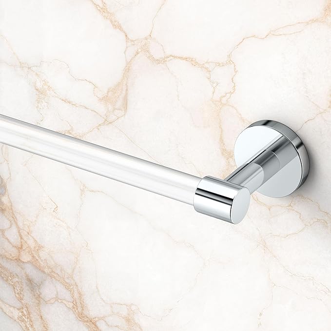 Gatco Clarion 24" L Towel Bar, Crystal-Clear Acrylic Chrome