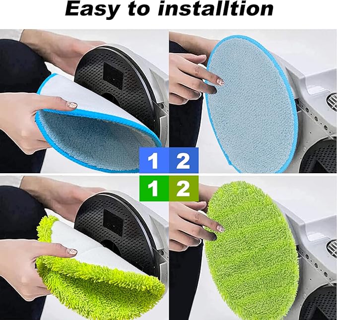 Electric Mop Pads, 6.3inch Floor Cleaning Round Spin Mop Pads for Electric Mop, 6.3inch Round Spin Electric Mop Pads (10 Pack)