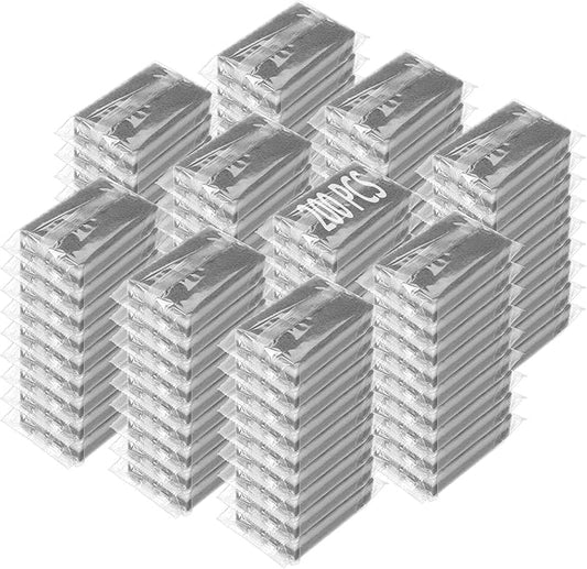 200 Pcs Individually Wrapped Sponges, Uncompressed Non Scratch Scrouing Sponges for Household Cleaning Dishes Kitchen Airbnb Apartment Car Bike Gray