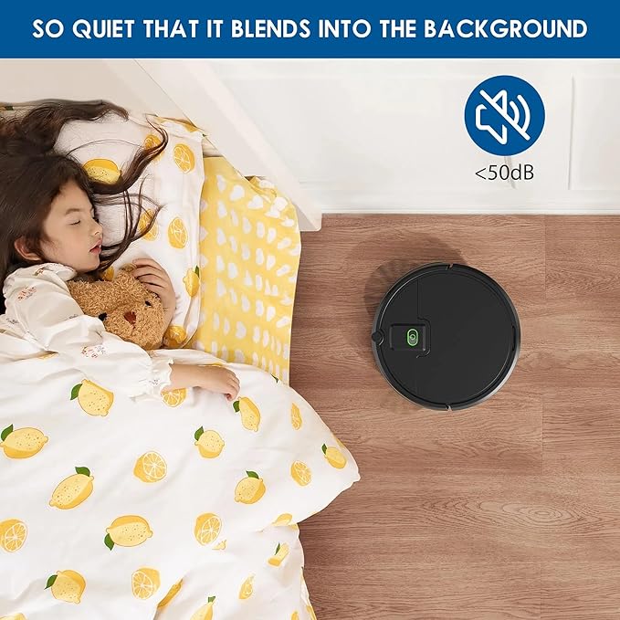 Robot Vacuum Cleaner,2900Pa Powerful Suction Robot Vacuums with Self-Charging,150Mins,Tangle-Free Robotic Vacuums Cleaner, Low Noise, Ideal for Hard Floor, Low-Pile Carpets & Pet Hair