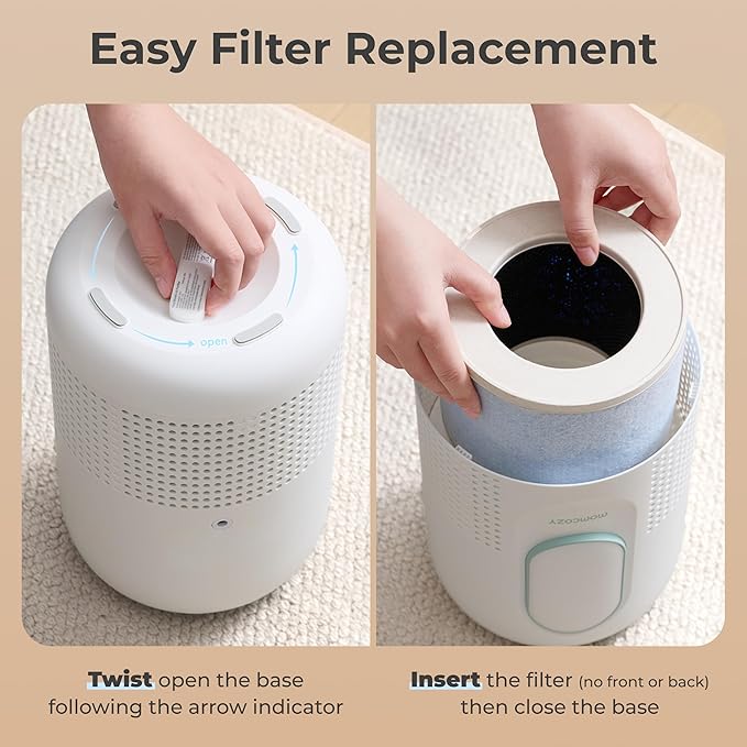 Momcozy Official Air Purifier Replacement Filter, 4-Filter System with H13 HEPA & Carbon Nursery Air Purifier, 1 Pack