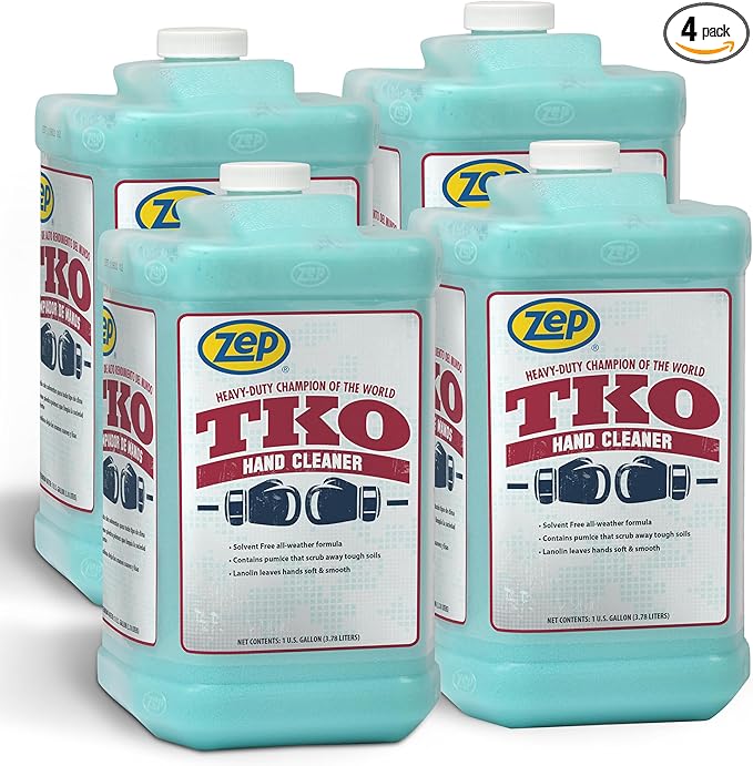 Zep Heavy-Duty TKO Hand Cleaner - 1 Gallon (Case of 4) R54824 - No Pump, Refill Only - The GO-to Industrial Hand Cleaner for Pros That Actually Works!