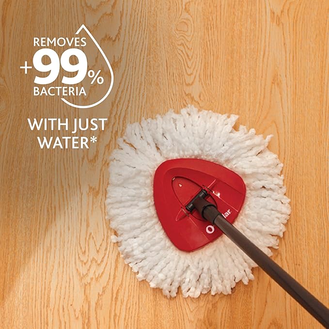 O-Cedar Easywring Microfiber Spin Mop & Bucket Floor Cleaning System with 3 Extra Refills