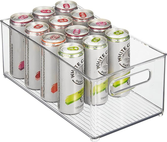 iDesign Kitchen Binz BPA-Free Plastic Deep Stackable Organizer with Handles - 8" x 6" x 14.5", Clear