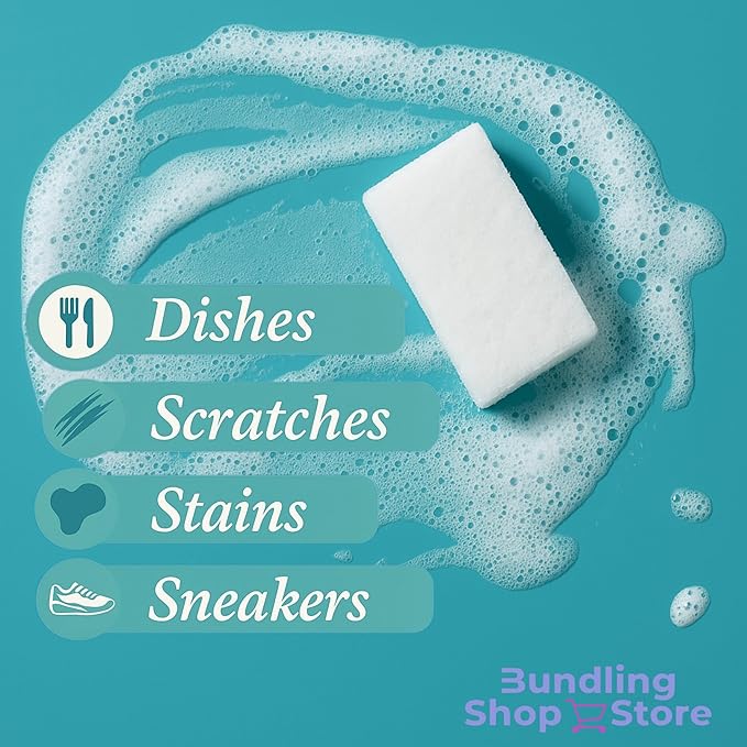 Melamine Sponge- Cleaning Pads 120 Count, High Density, Scratch Free Sponges (100x60x20mm) for Kitchen, Bathroom, Tiles, Walls & Multi-Surface Cleaning