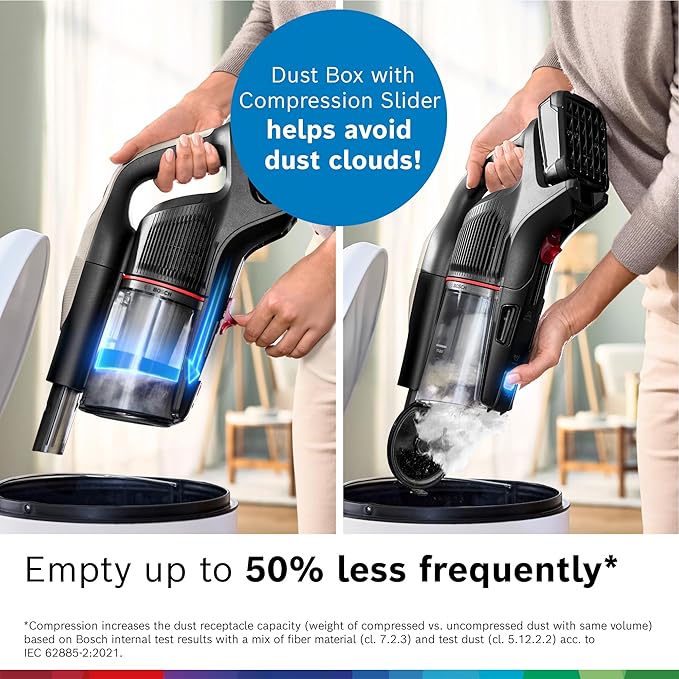 Bosch Unlimited 9 Cordless Stick Vacuum, Fast Charger, Up to 60-Min Runtime, MicroClean Brush, >99.9% Dust Pick-up, HEPA Filter, Pet Hair, Carpets & Hard Floors, 6 Accessories, Dark Cream