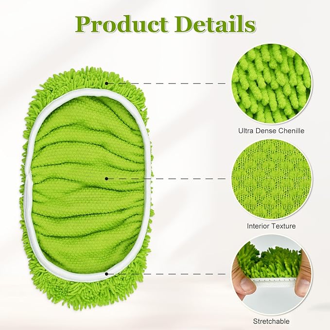 XL Mop Pads Compatible with Swiffer XL Sweeper, X-Large Dry Sweeping Cloths, XL Wet Pads Refills, Reusable Washable Microfiber Heavy Duty Wet Mopping Cloths for Hardwood Floor Cleaning, 6 Pack