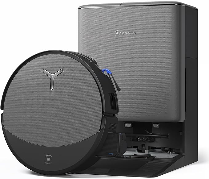 ECOVACS DEEBOT T90 PRO OMNI Robot Vacuum and Mop, 30,000Pa Suction, Instant Self-Cleaning OZMO Roller Mop, TruEdge Deep Edge Cleaning, ZeroTangle, Hot Water Wash & 145°F Air Dry, AI Obstacle Avoidance