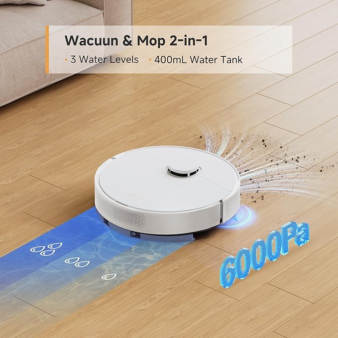 DREAME Robot Vacuum and Mop Combo, 90 Days Self-Emptying Robotic Vacuum, Power Suction Robot Vacuum, LiDAR Navigation, APP/Voice Control, Robot Vacuum Cleaner for Pet Hair/Carpet/Hard Floor