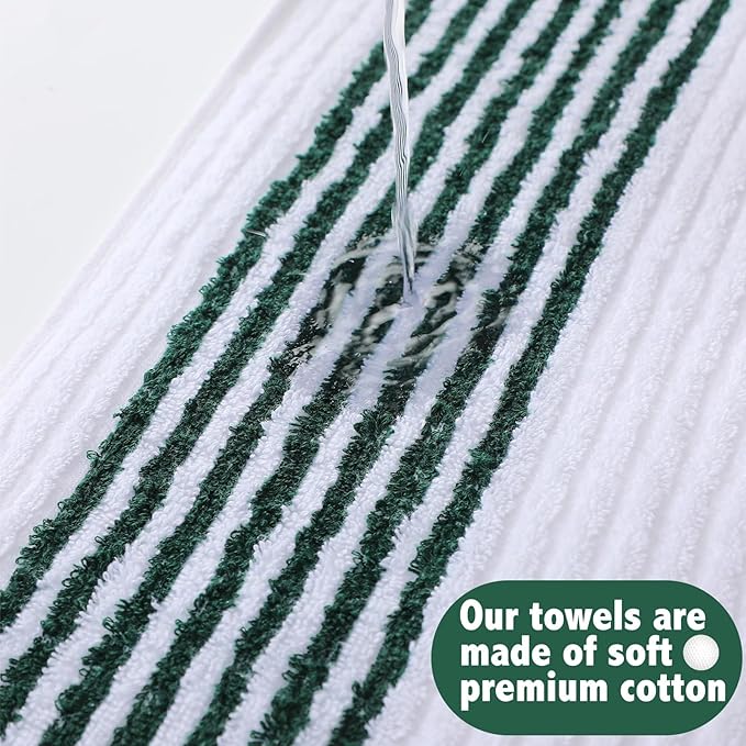 Buryeah Golf Towel 22 x 44 Inch Cotton Golf Caddy Towel Camping Large for Caddies Golfers Tour Players Club with Stripe