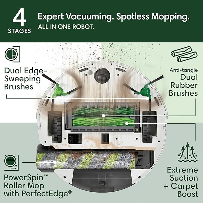 iRobot Roomba Max 705 Combo Robot Vacuum & Mop + AutoWash Dock – Extending Cleaning Roller Mop, Retractable Cover, Dual Brushes, Self-Empties, Heat-Washes & Dries, Avoids Obstacles, LiDAR
