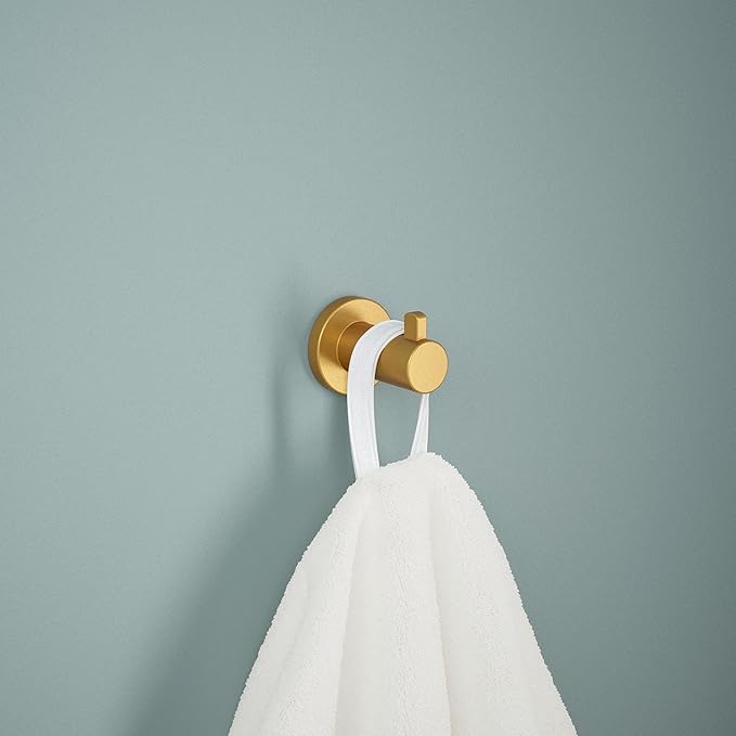 Franklin Brass Kildare (1-Pack) Towel Hooks Satin Gold Single Bathroom Hooks Wall Mounted for Robes & Towels Hand Towel Hook Holder Kitchen, Bathroom Accessories KLD35-SG