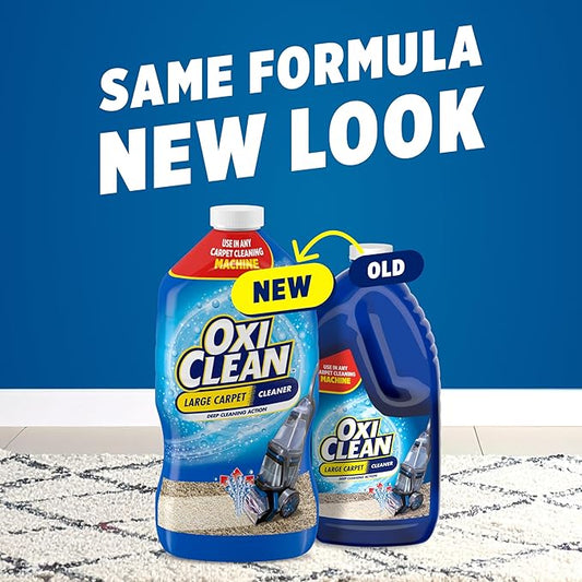 OxiClean Large Carpet Cleaner Liquid Solution for Steam Cleaning Machines, 64 fl oz
