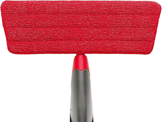 Rubbermaid Reveal Spray Mop Replacement Head, Red, Reusable Wet Mop Microfiber Pad for Floor Cleaning in Kitchen/Bathroom/Kitchen/School (Pack of 8)