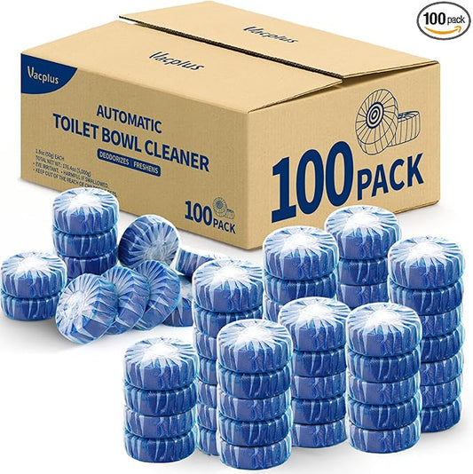 Vacplus Automatic Toilet Bowl Cleaner Tablets, Bathroom Toilet Tank Cleaner (100 PACK), VA-T165