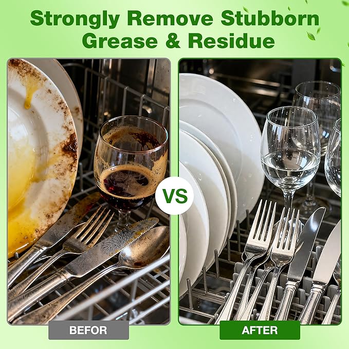 All-in-One Dishwasher Pods - Cleaner Tables No Pre-rinse Cuts Through Tough Grease & Stuck on Food, All Natural Eco-friendly Formula Non-toxic Dishwasher Detergent Gentle Yet Powerful Clean 30 Tabs