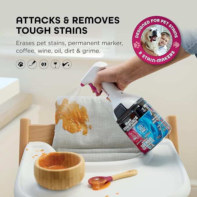 Shark StainForce Dual-Formula Refill Cartridge, Stain & Odor Remover for Shark StainForce Portable Stain Cleaner, for Carpet, Area Rug, Upholstery, Cars, 16.9oz, HXCM500