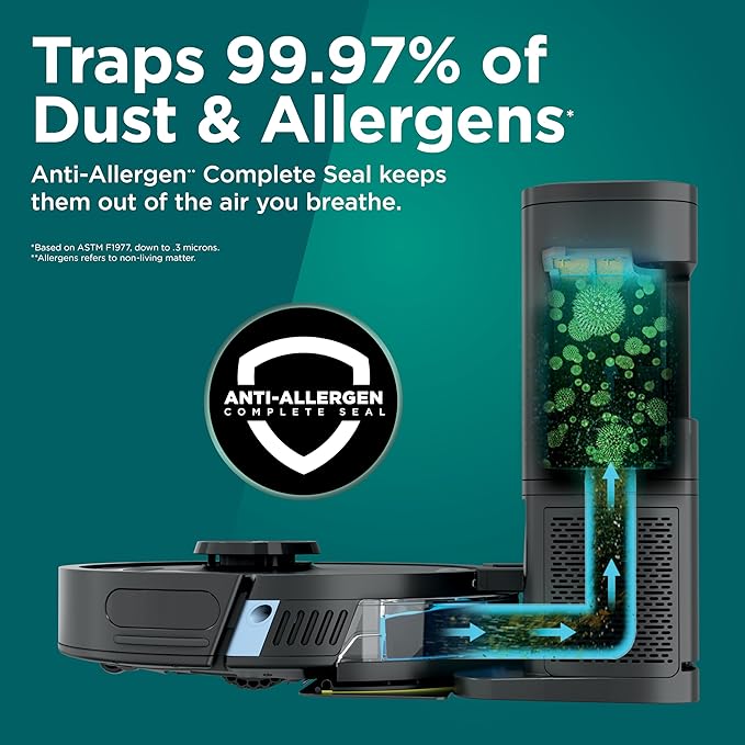 Shark Matrix Plus 2in1 Robot Vacuum & Mop with Sonic Mopping, Matrix Clean, Home Mapping, HEPA Bagless Self Empty Base, CleanEdge, for Pet Hair, WiFi, Compatible with Alexa, Black/Gold (AV2613WA)