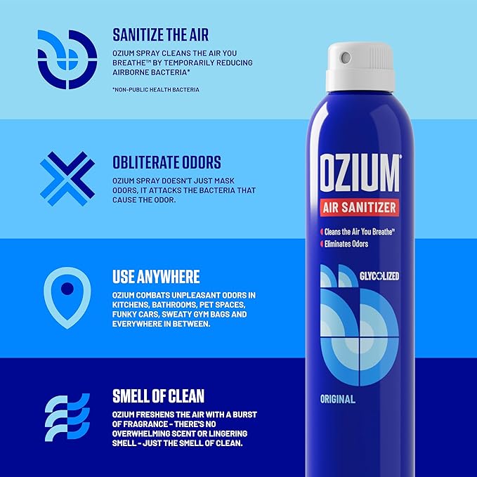 Ozium® 8 Oz. Air Sanitizer & Odor Eliminator for Homes, Cars, Offices and More, Original Scent - 3 Pack