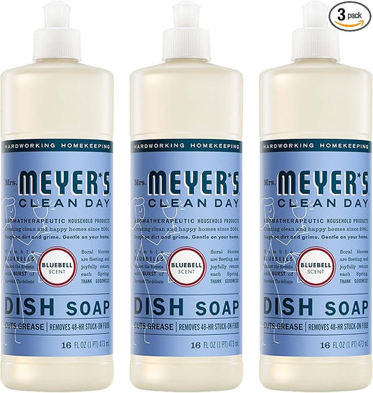 MRS. MEYER'S CLEAN DAY Liquid Dish Soap, Bluebell, 16 fl. oz - Pack of 3