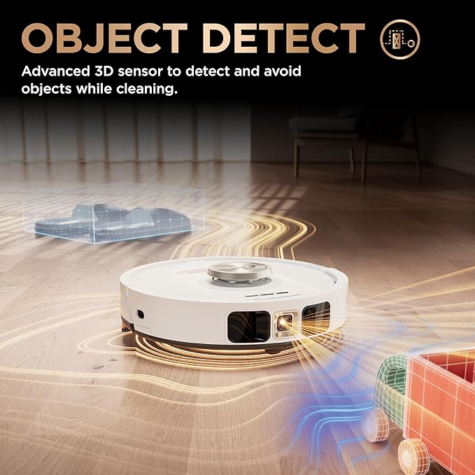 Shark Robot Vacuum & Mop Combo, PowerDetect NeverTouch Pro, Pad Wash & Dry, 60-Day Debris Capacity, 5PowerDetect Technologies,White,AV2800ZE, for Carpets & Hardfloors