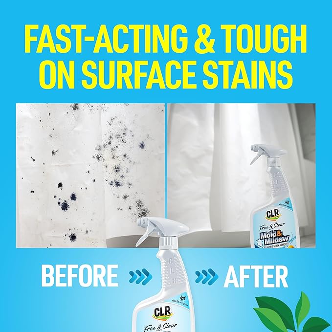 CLR Brands® Mold & Mildew Bleach-Free Free & Clear Stain Remover, No Dyes or Fragrances, 26 Oz Bottle (Pack of 1)