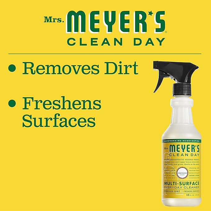 Mrs. MEYER'S Kitchen Set, Dish Soap, Hand Soap, and Multi-Surface Cleaner, 3 CT (Honeysuckle)