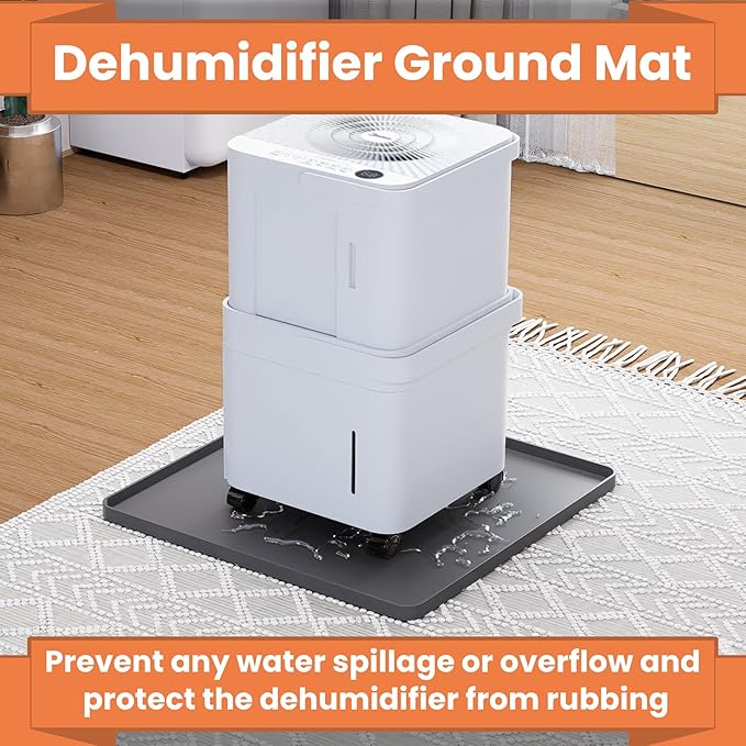GCGOODS Drip Tray Compatible with Midea Cube Dehumidifier, Silicone Mat with Raised Edge Prevent Liquid Spillage, Cube Dehumidifier Accessories, Protect Floor & Prevent Leakage