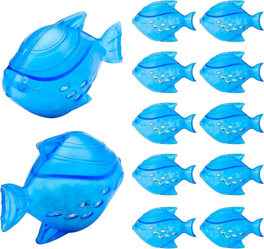 Funmit Humidifier Cleaning Fish, 12 Pack Humidifier Cleaner for Humidifiers and Fish Tanks, Purifies Water, Prevents Hard Water Build-Up, Reduces Scale, Blue