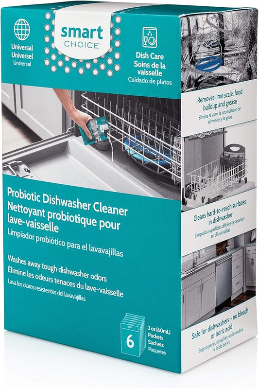 Smart Choice 10SCPROD02 Probiotic Dishwasher Cleaner, 6 Treatments