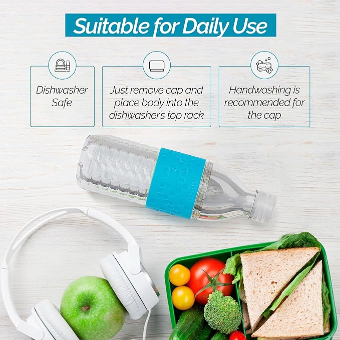 Copco Hydra Water Bottle with Spill-Resistant Lid, 16.9 oz - Reusable Tritan Non-Slip Sleeve, Twist-Open Body - BPA-Free, Leak-Proof, Durable & Portable for Gym, Office, School (Light Blue)